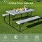 Costway Folding Picnic Table & Bench Set for Camping BBQ w/ Steel Frame White/Balck
